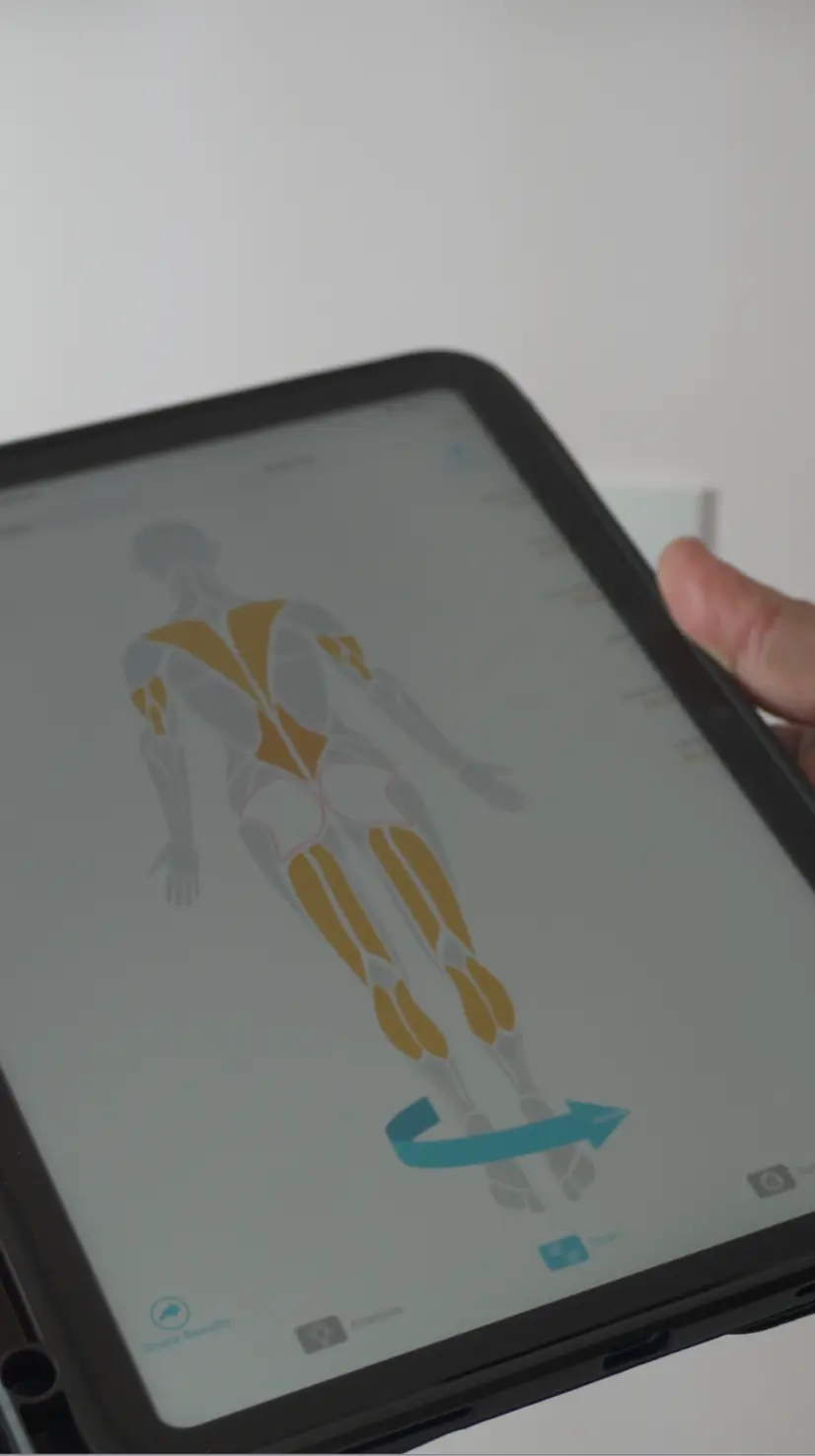 Leitura corporal exibida no scanner da Clínica Integrada Armoniá